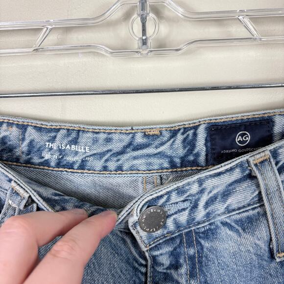 Adriano Goldschmied Isabelle High Rise Straight Crop Jeans With Destroyed Hem - Picture 9 of 10